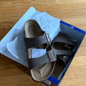 Birkenstock Brown Two-Buckle Men's Slide Sandals